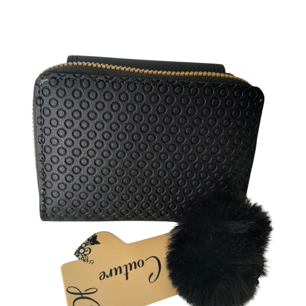 Jolene Couture Black Zippy Wallet with Pom Pom - Picture 8 of 9